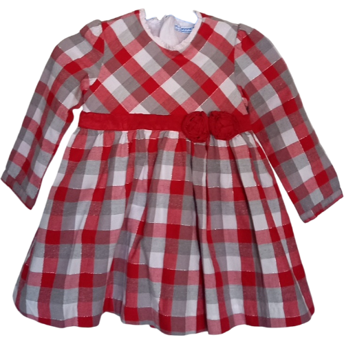 Vestito a Quadri Rosso e Bianco Mayoral