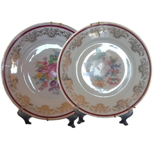 Coppia piatti decorativi floreali – H&C Selb Bavaria